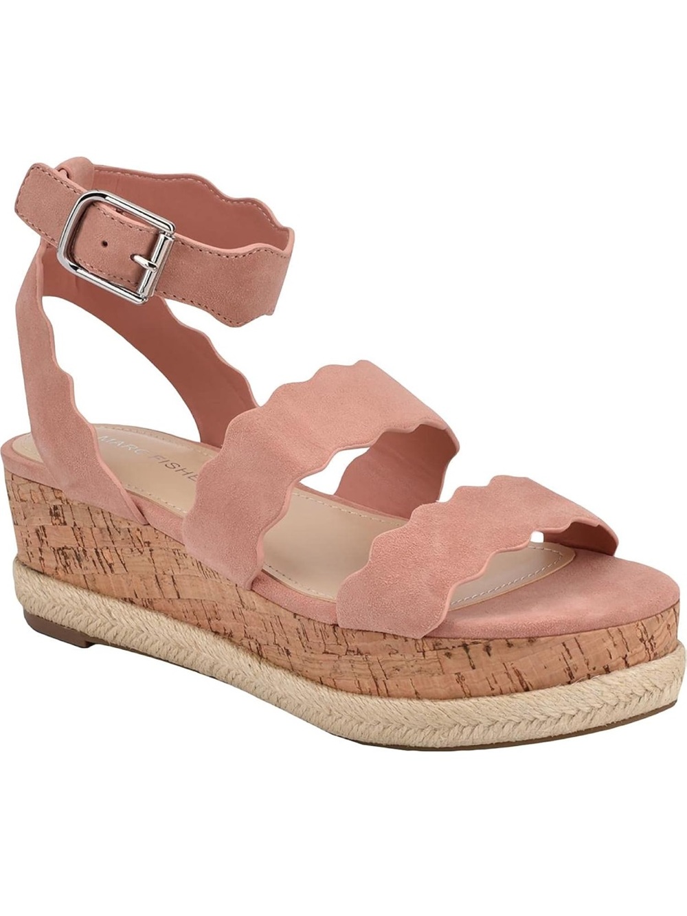 Marc Fisher Fayme Platform Ankle-Strap Sandal in Dusty Rose Size 7